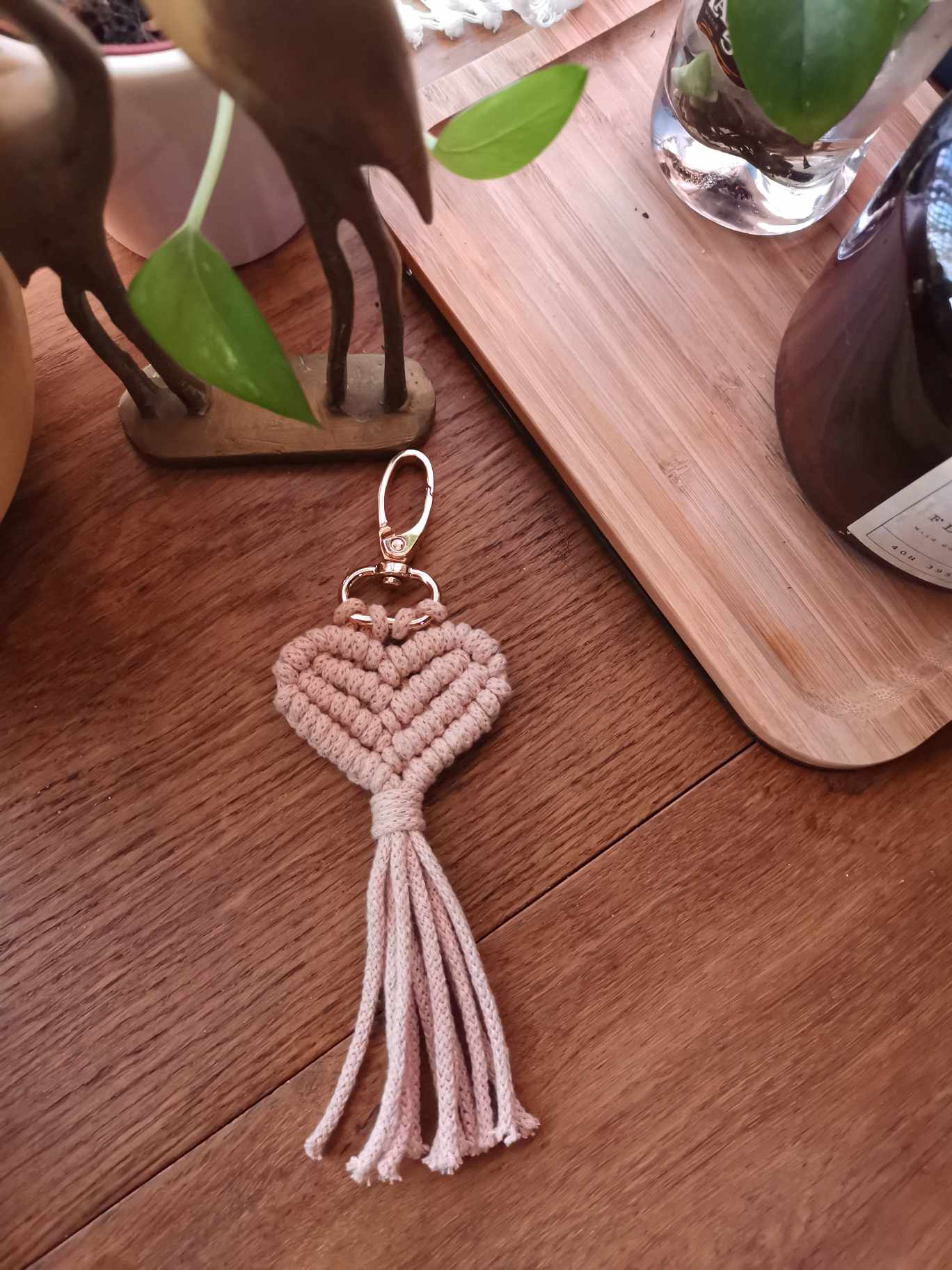 Porte-clé cœur en macramé ❤️