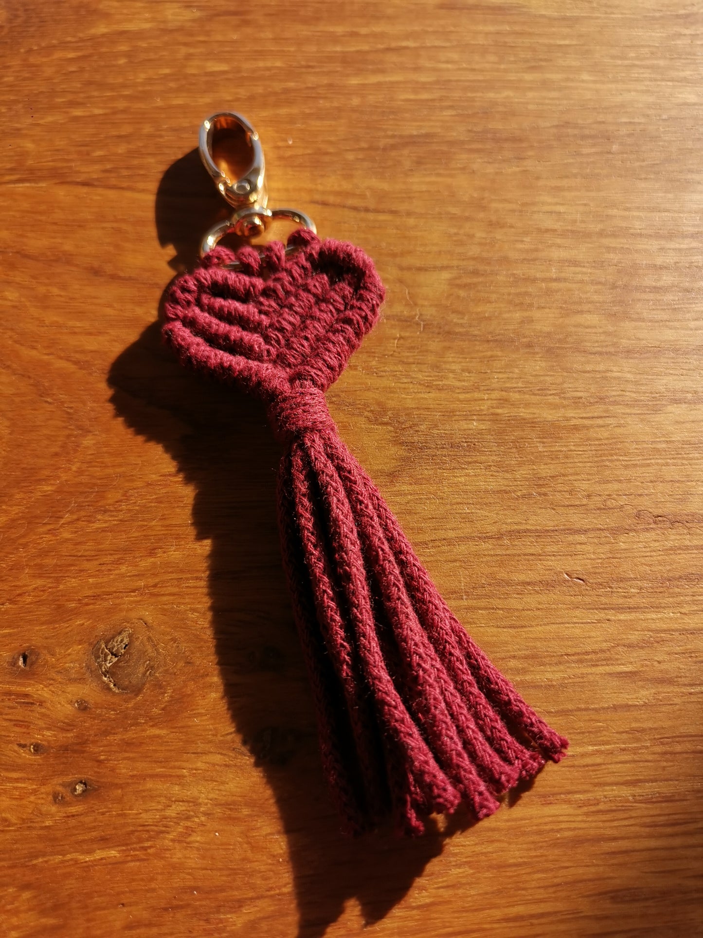Porte-clé cœur en macramé ❤️